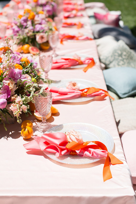 Floral feminine backyard baby shower
