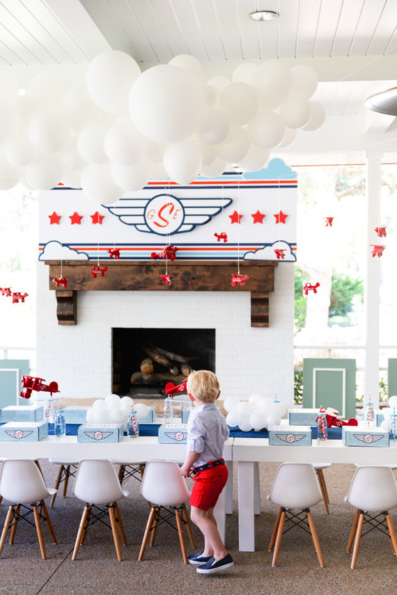 Airplane themed boy's birthday party