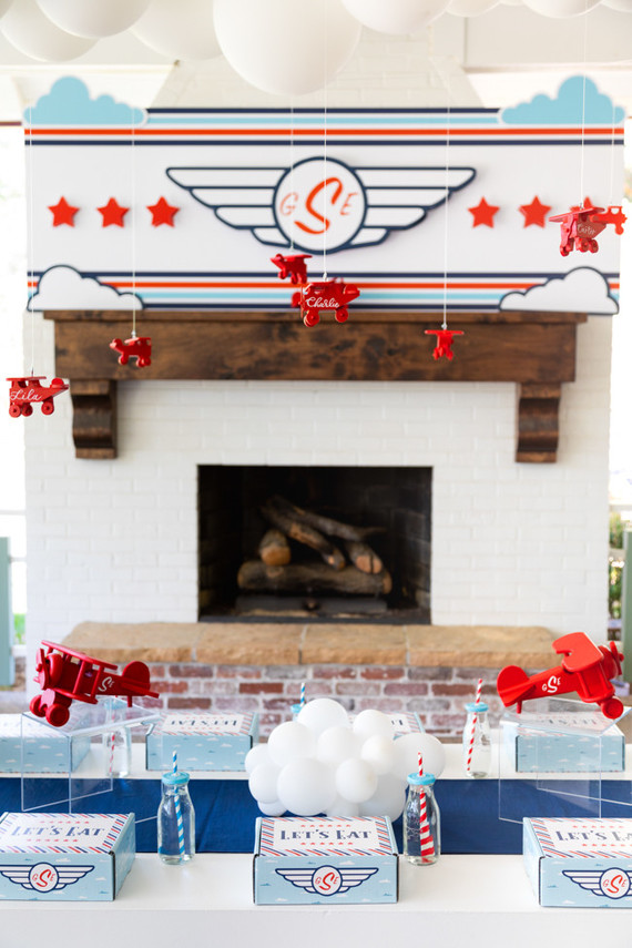 Airplane themed boy's birthday party