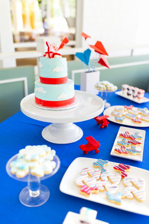Airplane themed boy's birthday party