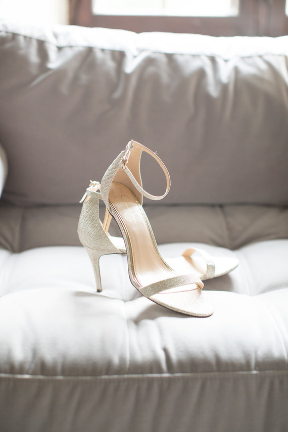 Silver wedding shoes