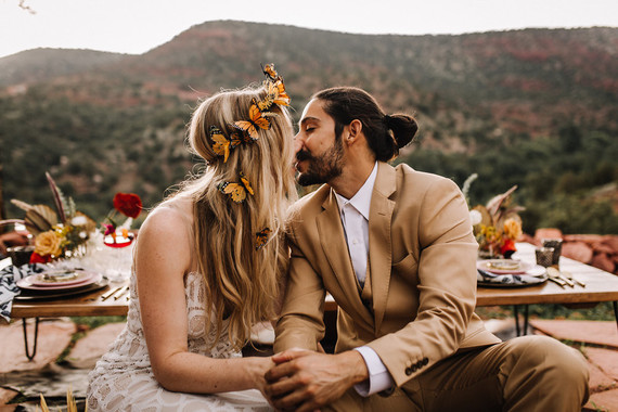 Bohemian butterfly-inspired fall wedding ideas in Sedona