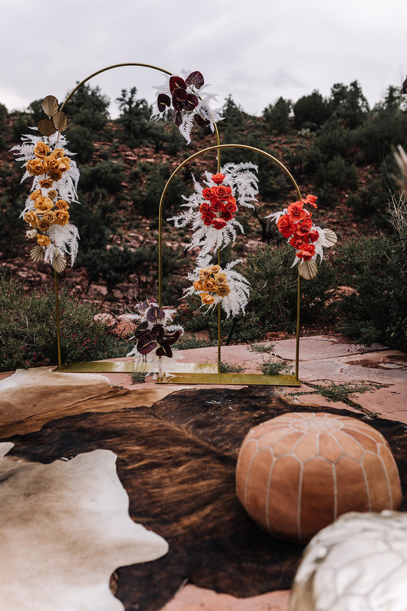 Bohemian butterfly-inspired fall wedding ideas in Sedona