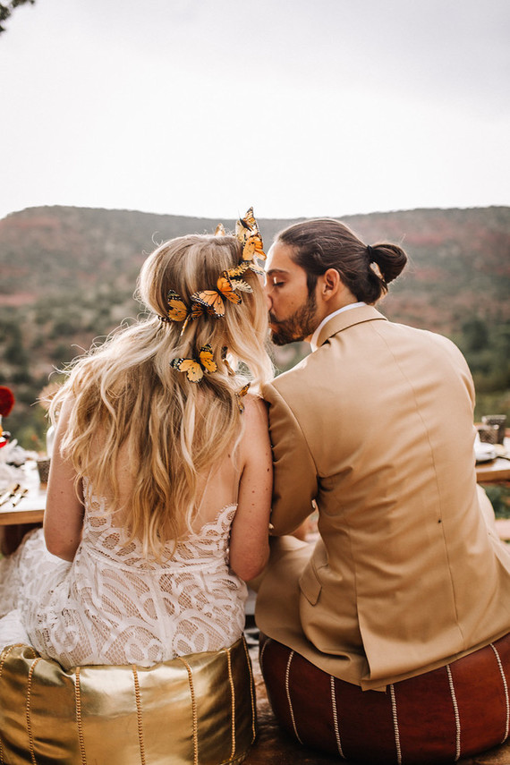 Bohemian butterfly-inspired fall wedding ideas in Sedona
