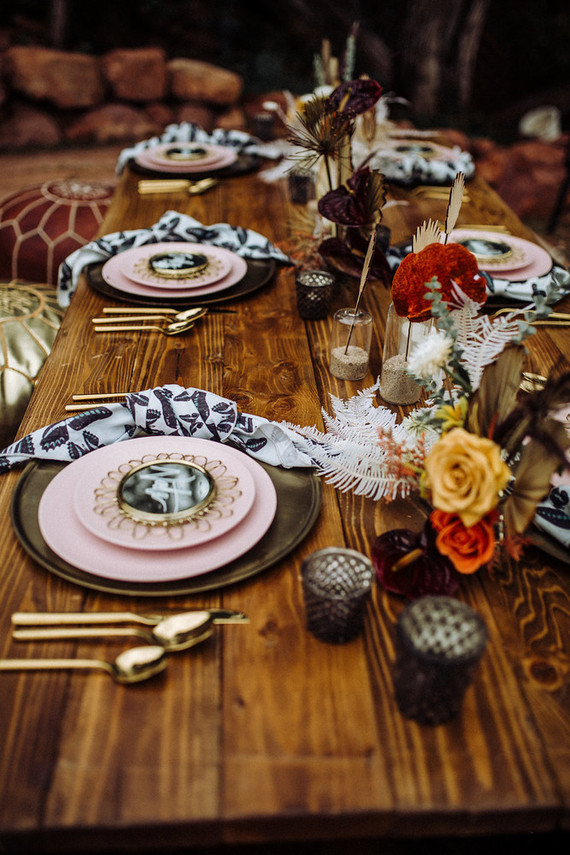 Bohemian butterfly-inspired fall wedding ideas in Sedona Inspiration