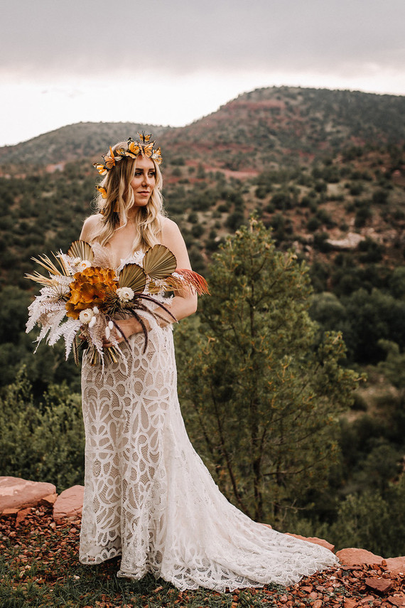 Bohemian butterfly-inspired fall wedding ideas in Sedona Inspiration