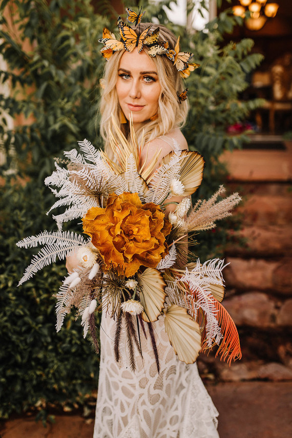 Bohemian butterfly-inspired fall wedding ideas in Sedona Inspiration