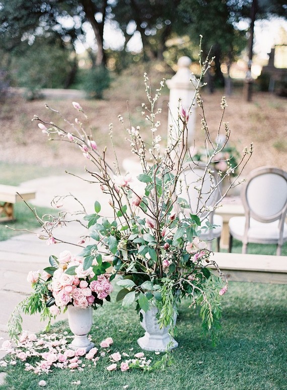 Pastel floral garden inspired wedding at a gorgeous French venue in San Diego