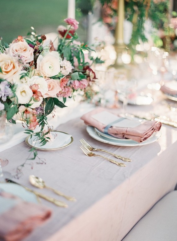 Pastel floral garden inspired wedding at a gorgeous French venue in San Diego