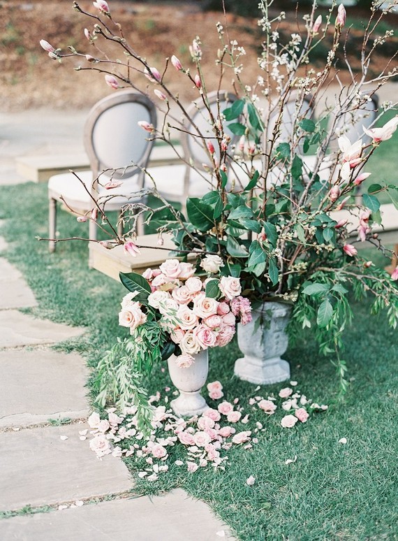 Pastel floral garden inspired wedding at a gorgeous French venue in San Diego