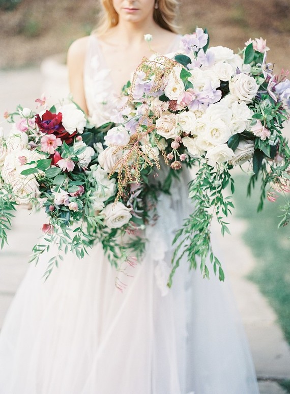 Pastel floral garden inspired wedding at a gorgeous French venue in San Diego