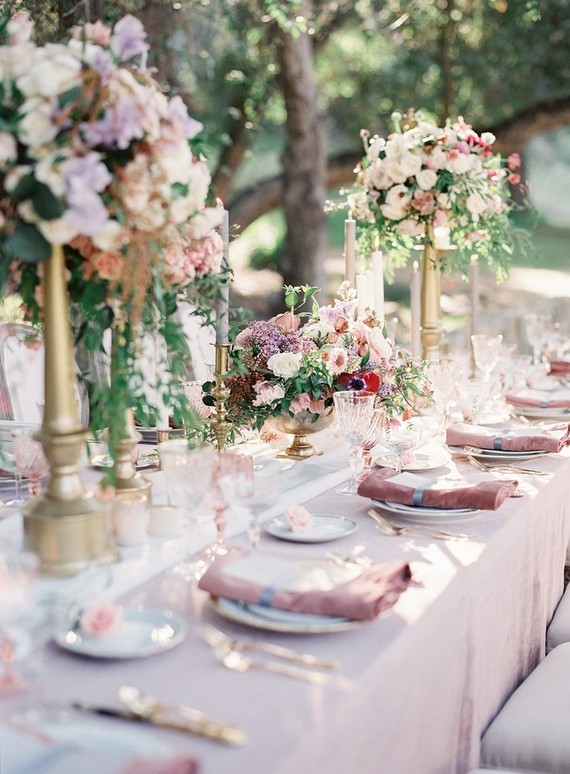 Pastel floral garden inspired wedding at a gorgeous French venue in San Diego