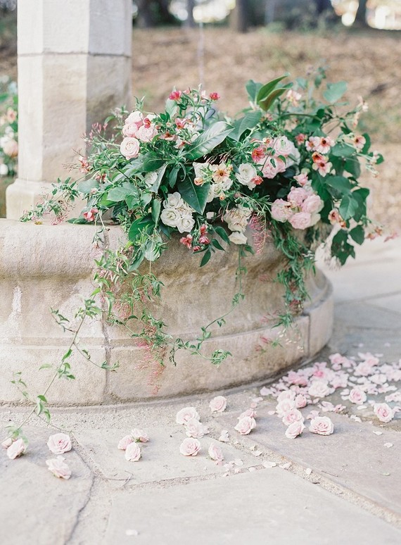 Pastel floral garden inspired wedding at a gorgeous French venue in San Diego