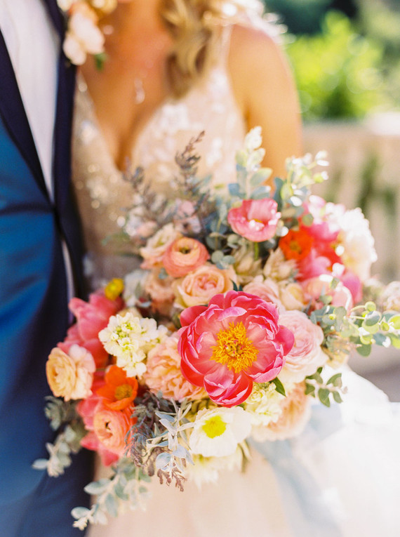 Bright pink bridal bouquet