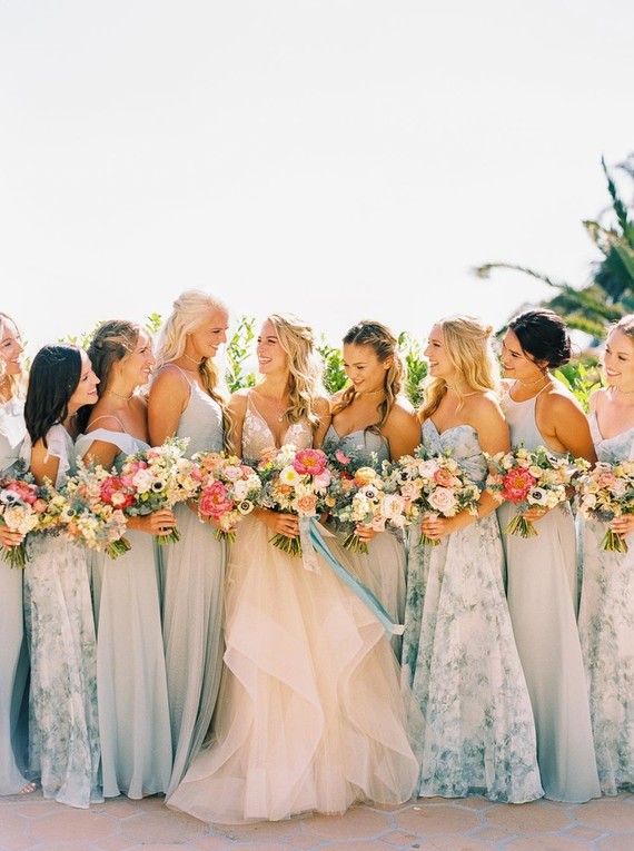 Pastel bridesmaids