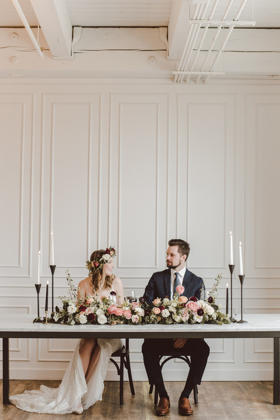 Modern luxe pink and black wedding at co. 251 in Chicago