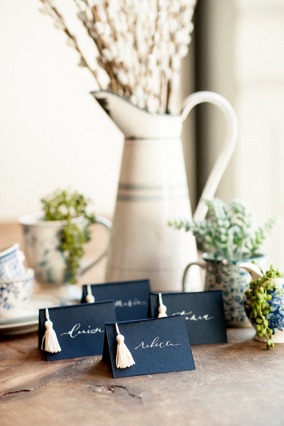 Classic french baby shower with navy details