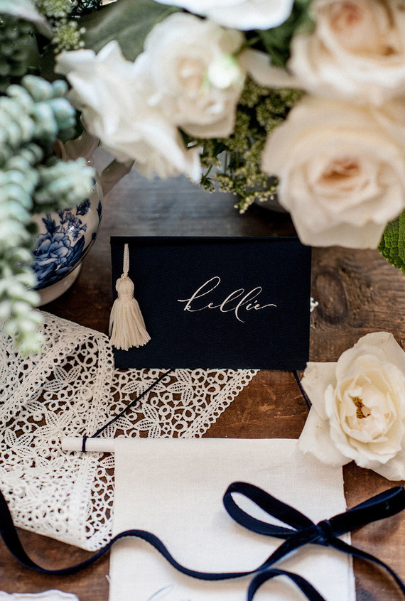 Classic french baby shower with navy details