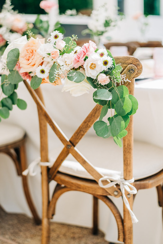 Pink floral backyard baby shower