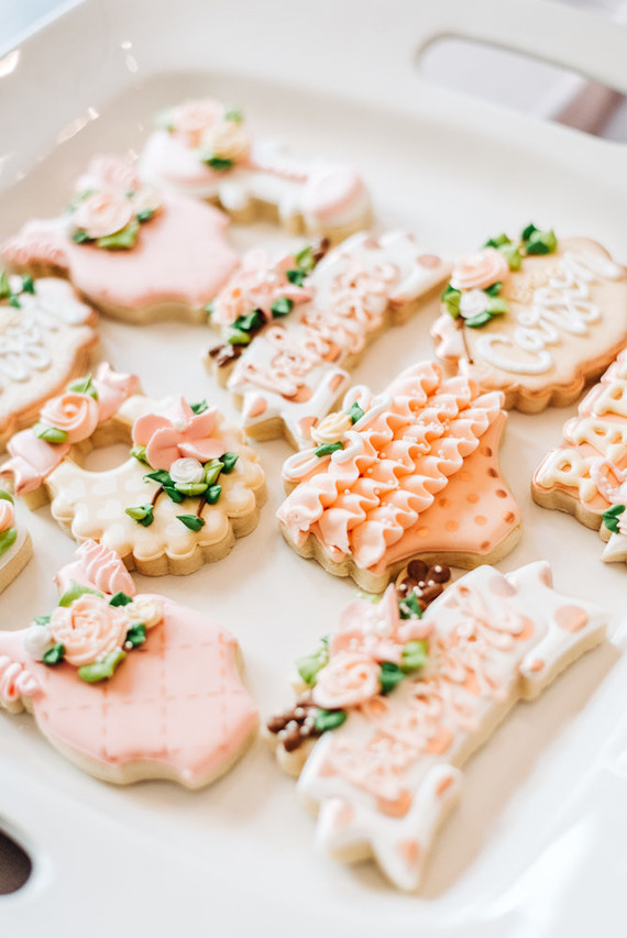 Pink floral backyard baby shower