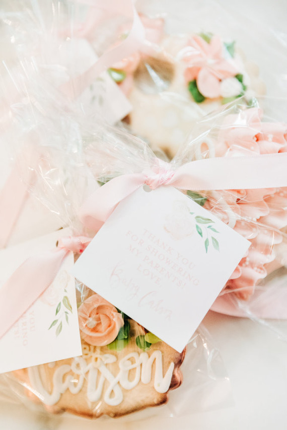 Pink floral backyard baby shower