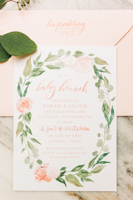 Pink floral backyard baby shower