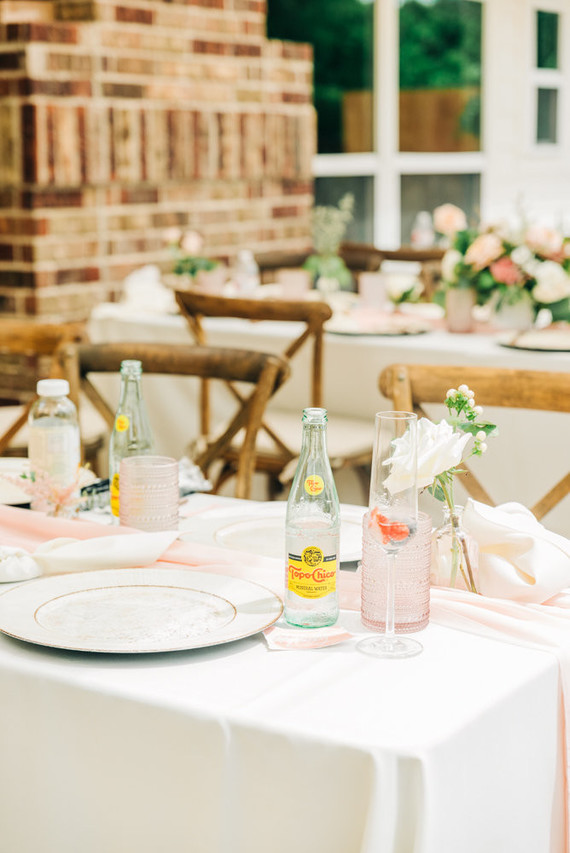 Pink floral backyard baby shower