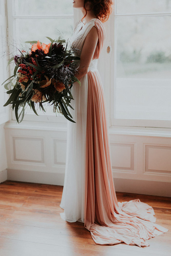 Dramatic candlelight autumn wedding in the French countryside