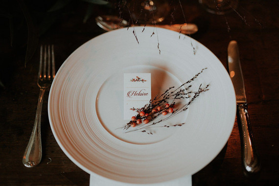 Dramatic candlelight autumn wedding in the French countryside