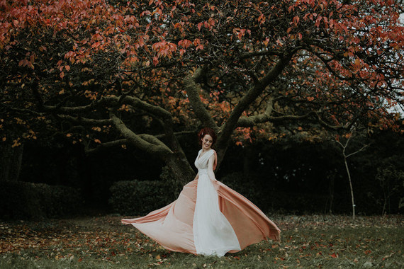 Dramatic candlelight autumn wedding in the French countryside