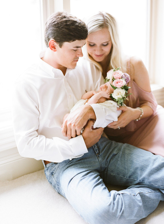 Dreamy floral newborn session on film