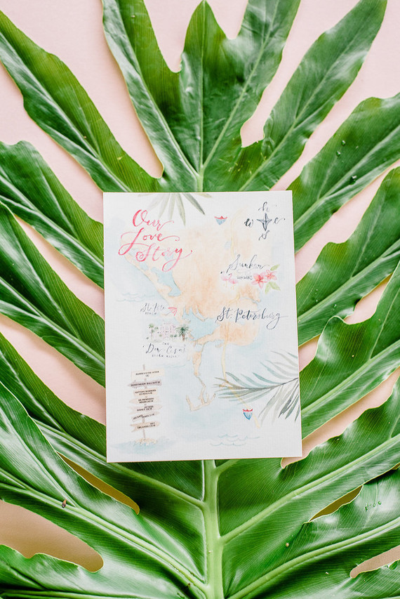 tropical pink invites