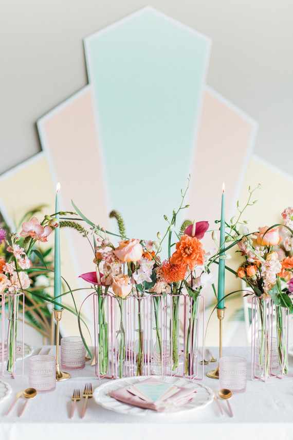 Modern spring wedding decor