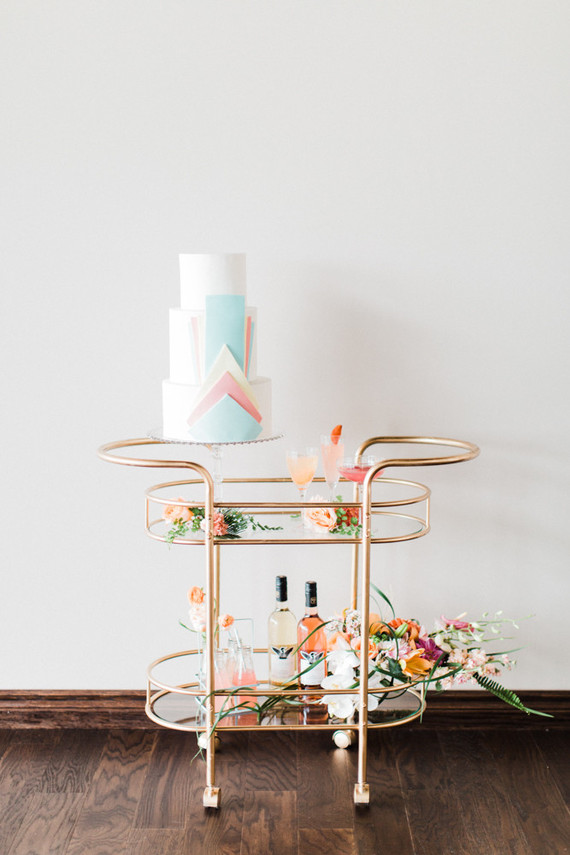 Modern pastel wedding cake