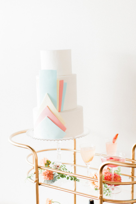 Modern pastel wedding cake