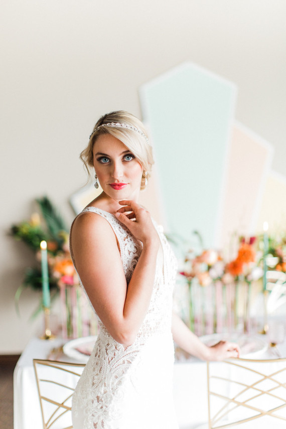 Modern art deco bridal look