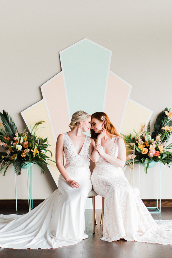 Modern art deco bridal look