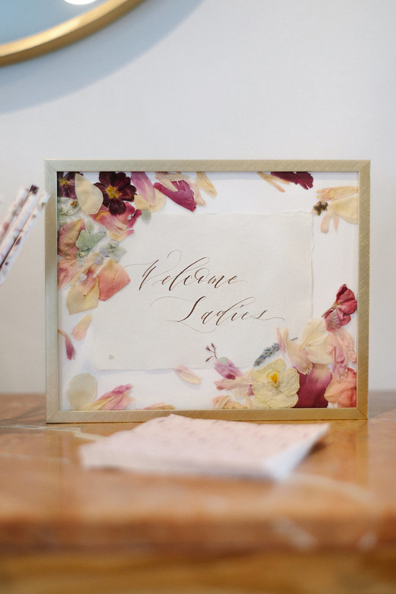 Dried flower signage