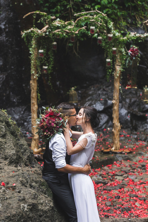 How to elope in Bali under a waterfall Inspiration