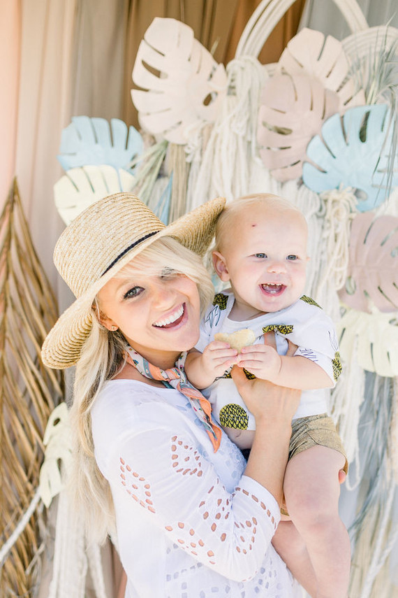 Modern pastel backyard first birthday party Inspiration