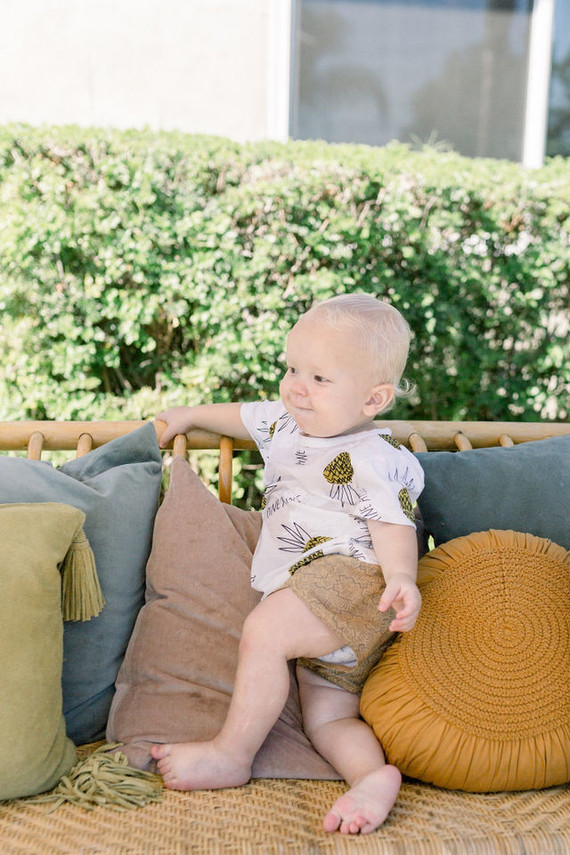 Modern pastel backyard first birthday party