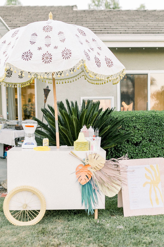 Modern pastel backyard first birthday party