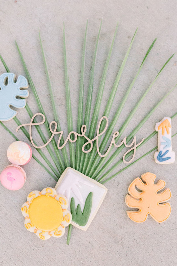 Modern pastel backyard first birthday party