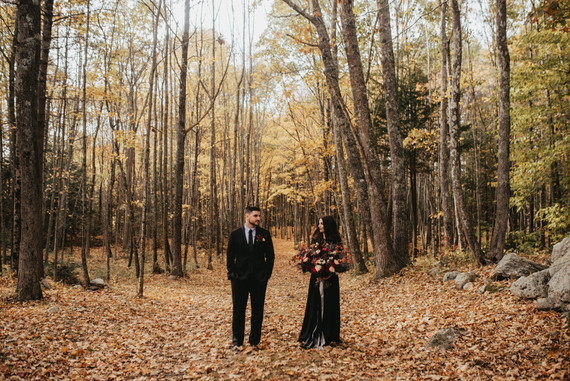 The moodiest gothic forest wedding with gorgeous fall florals