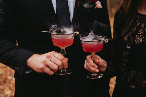 The moodiest gothic forest wedding with gorgeous fall florals