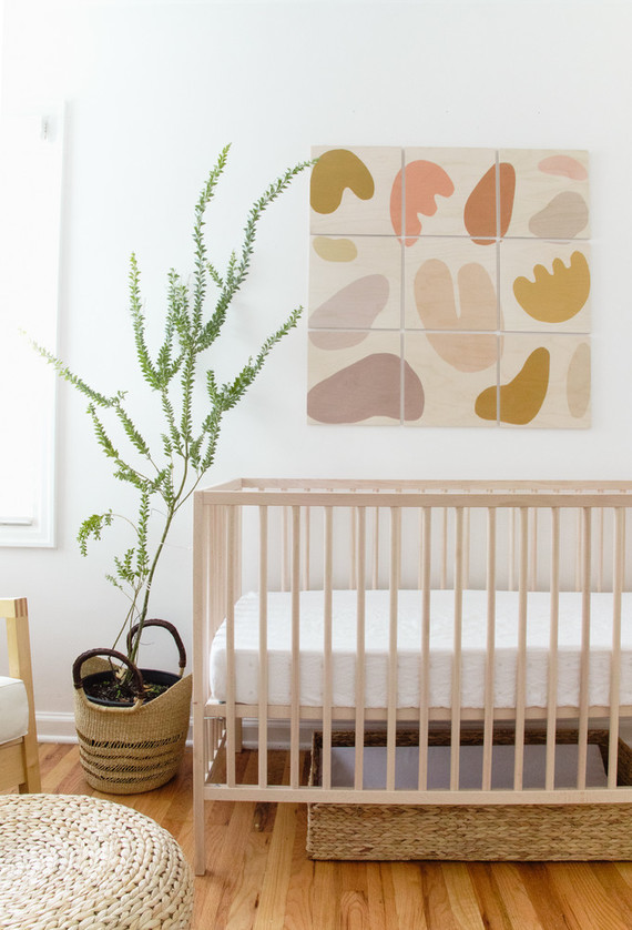 Earthy modern pastels for a baby boy's nursery in Portland from Paige Jones