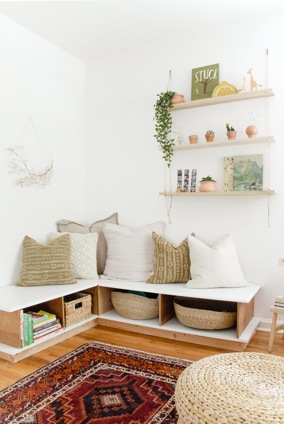 Earthy modern pastels for a baby boy's nursery in Portland from Paige Jones