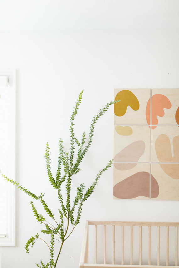 Earthy modern pastels for a baby boy's nursery in Portland from Paige Jones