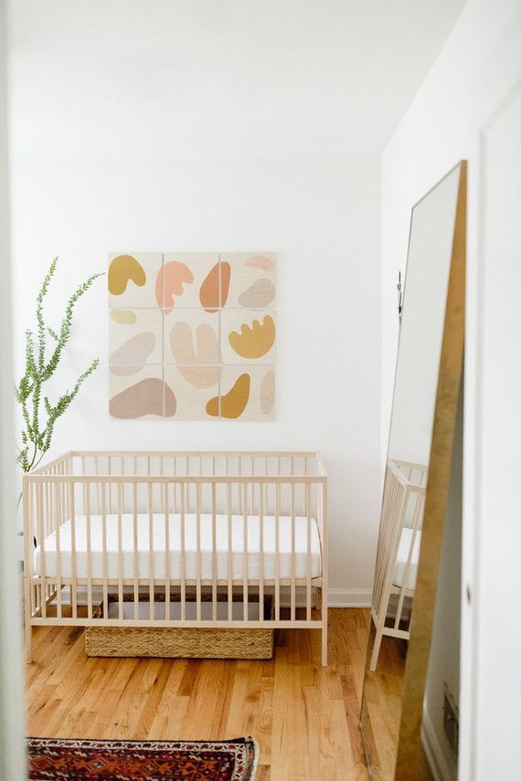 Earthy modern pastels for a baby boy's nursery in Portland from Paige Jones