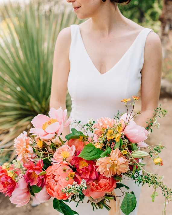 spectacular coral peony bouquet
